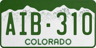 CO license plate AIB310