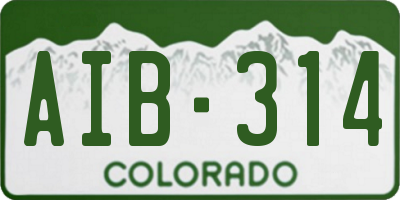 CO license plate AIB314