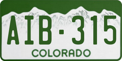 CO license plate AIB315
