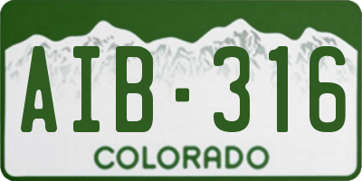 CO license plate AIB316