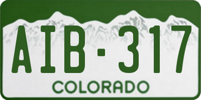 CO license plate AIB317