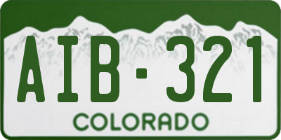 CO license plate AIB321