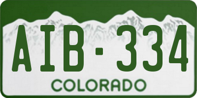 CO license plate AIB334