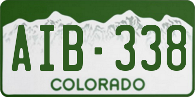 CO license plate AIB338