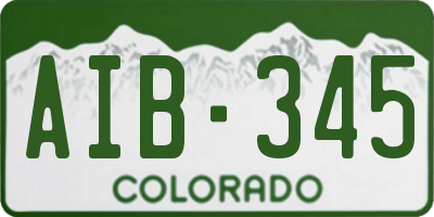 CO license plate AIB345