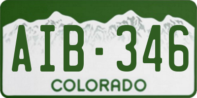 CO license plate AIB346
