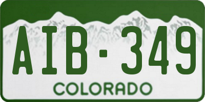 CO license plate AIB349