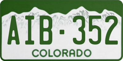 CO license plate AIB352