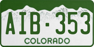 CO license plate AIB353