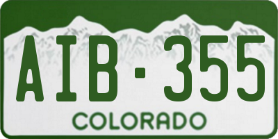 CO license plate AIB355