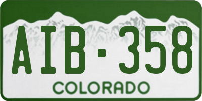 CO license plate AIB358