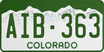 CO license plate AIB363