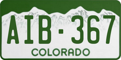 CO license plate AIB367
