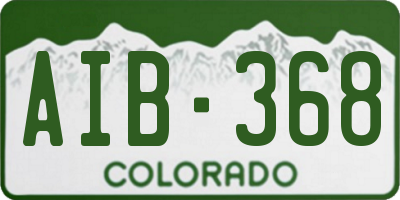 CO license plate AIB368