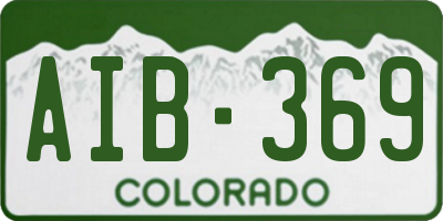 CO license plate AIB369