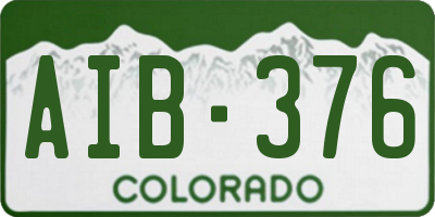 CO license plate AIB376