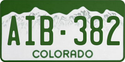 CO license plate AIB382