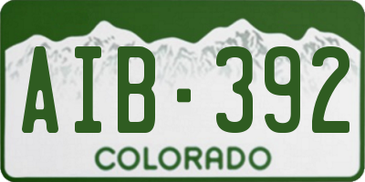 CO license plate AIB392