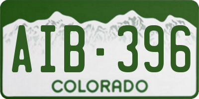 CO license plate AIB396