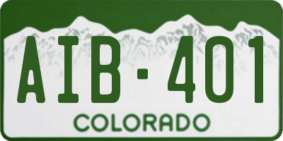CO license plate AIB401