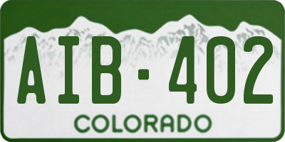 CO license plate AIB402