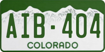 CO license plate AIB404