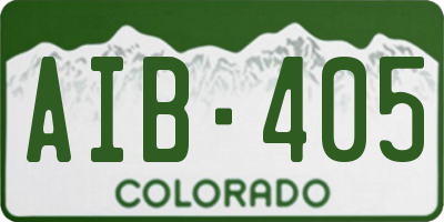 CO license plate AIB405