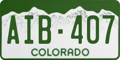 CO license plate AIB407
