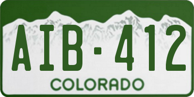 CO license plate AIB412