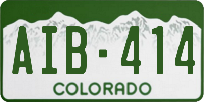 CO license plate AIB414