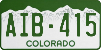 CO license plate AIB415