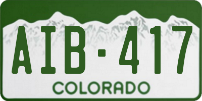CO license plate AIB417