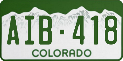 CO license plate AIB418