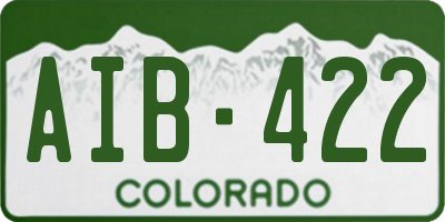 CO license plate AIB422