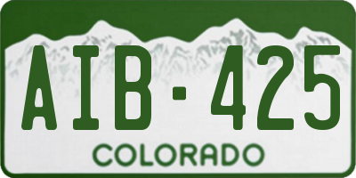 CO license plate AIB425
