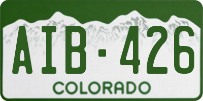 CO license plate AIB426