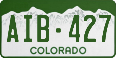 CO license plate AIB427