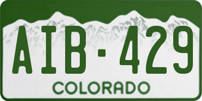 CO license plate AIB429