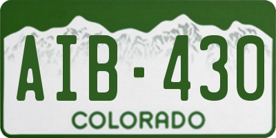 CO license plate AIB430