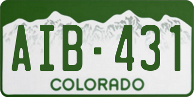 CO license plate AIB431