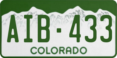 CO license plate AIB433
