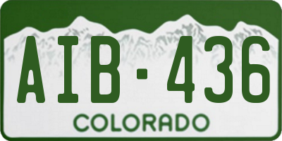 CO license plate AIB436