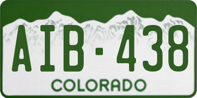 CO license plate AIB438