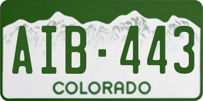 CO license plate AIB443