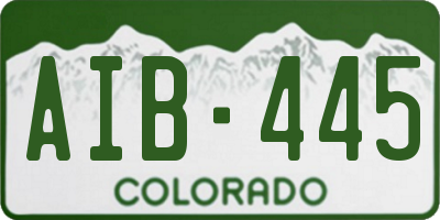 CO license plate AIB445