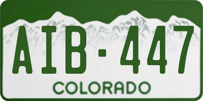 CO license plate AIB447