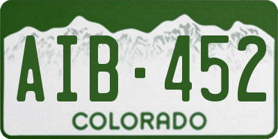 CO license plate AIB452