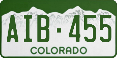 CO license plate AIB455