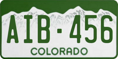 CO license plate AIB456