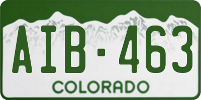 CO license plate AIB463